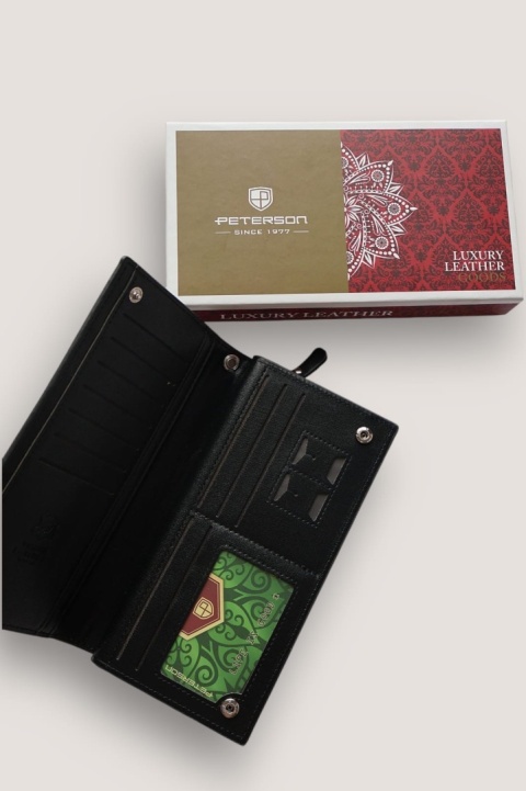 Peterson duży portfel damski, vegan leater