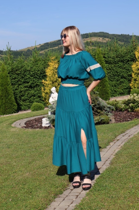 Wiskozowy komplet, spódnica i bluzka