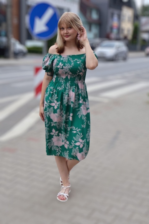 Zwiewna sukienka w kwiaty, hiszpanka