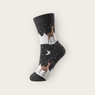 Bawełniane skarpetki świąteczne z motywem renifera Aurovia,szare