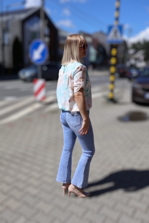 Elegancka bluzka damska wiskozowa z krótkimi rękawami ,,Produkt polski''