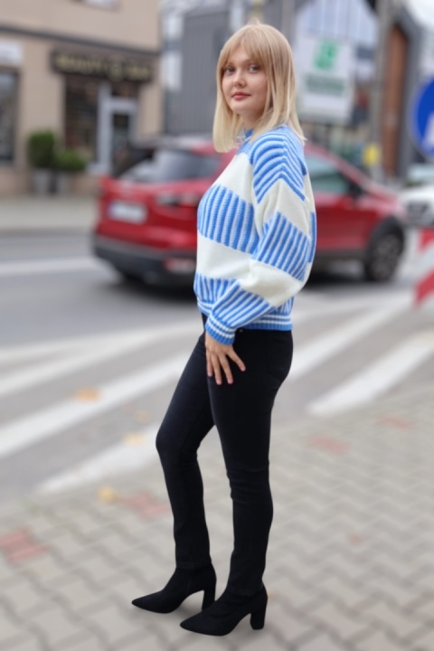 Klasyczne jeansy damskie z paskiem Cudi ciemny denim, wysoki stan