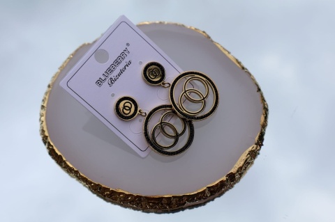 Kolczyki sztyfty Blueberry kółka w kole stal nierdzewna 316