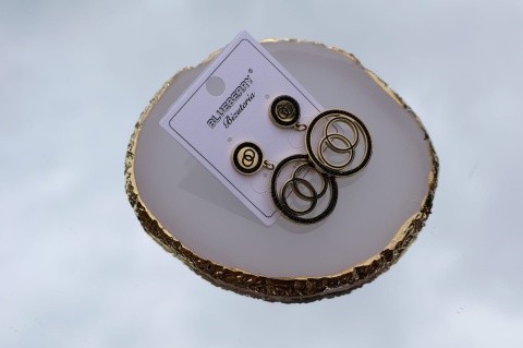 Kolczyki sztyfty Blueberry kółka w kole stal nierdzewna 316