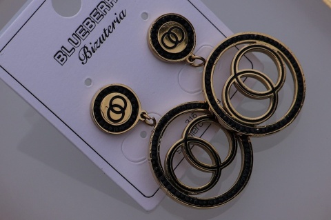 Kolczyki sztyfty Blueberry kółka w kole stal nierdzewna 316