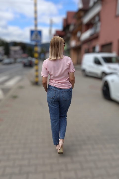 Spodnie jeans mom slim, wysoki stan ,Mohito