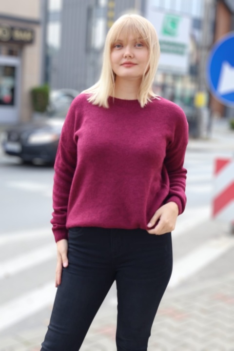 Sweterek damski baby alpaka bordo