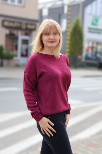 Sweterek damski baby alpaka bordo