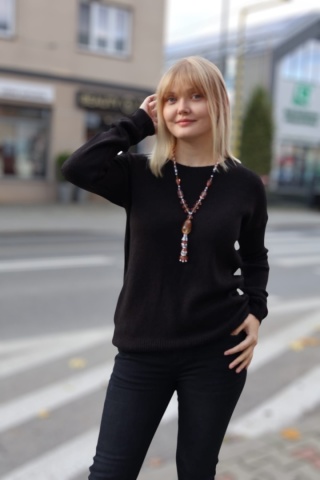 Sweterek damski baby alpaka czarny